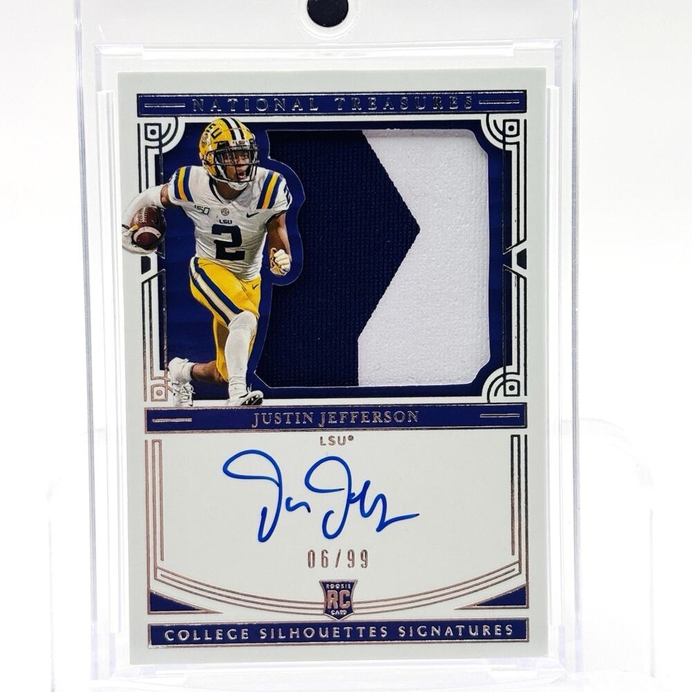 2020 Justin Jefferson RPA /99 Rookie Patch Auto Card National Treasures RC 6/99